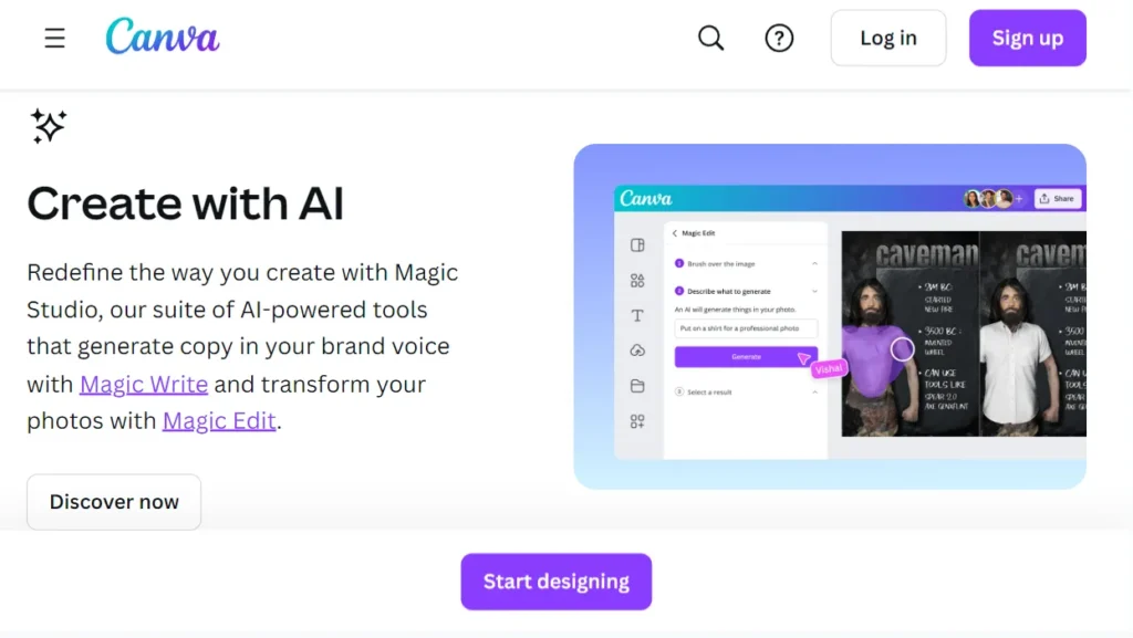 Canva - create image with AI free