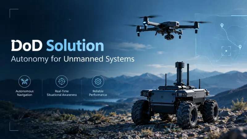 Autonomous ground vehicle and drone for DoD solutions.