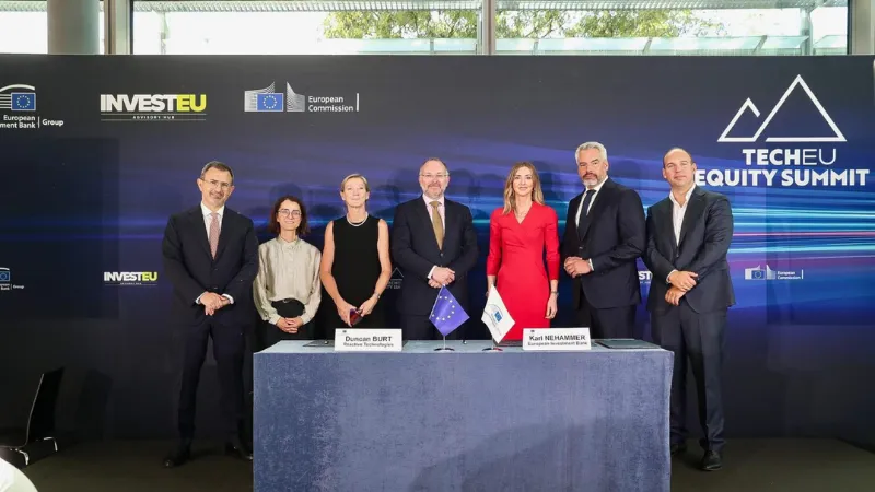 Group photo at the TechEU Equity Summit with EIB Group and InvestEU