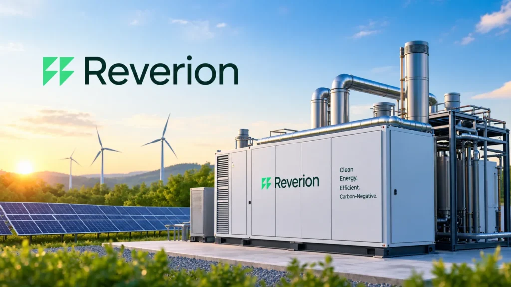 Reverion energy technology logo and power plant solution