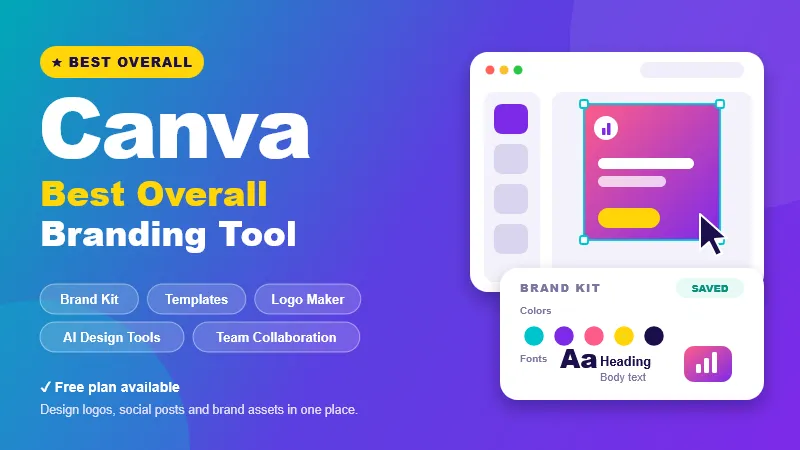 Best Overall Branding Tool. Brand Kit, templates, logo maker, AI design tools and team collaboration, with a free plan available