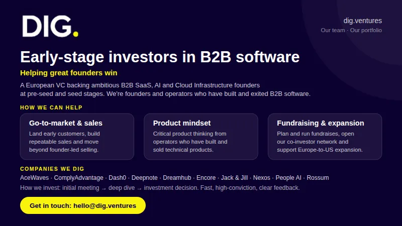 DIG Ventures: European early-stage investors in B2B software