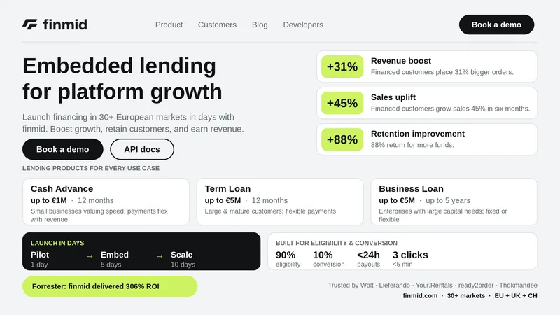 Embedded lending for platform growth