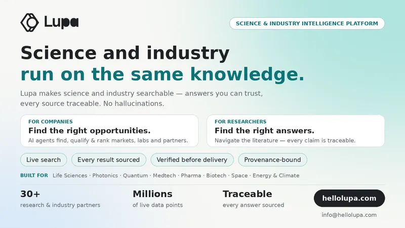Lupa is an AI-powered platform that brings scientific research