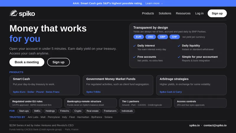 Spiko: money that works for you, with daily yield on your treasury and access to your cash anytime