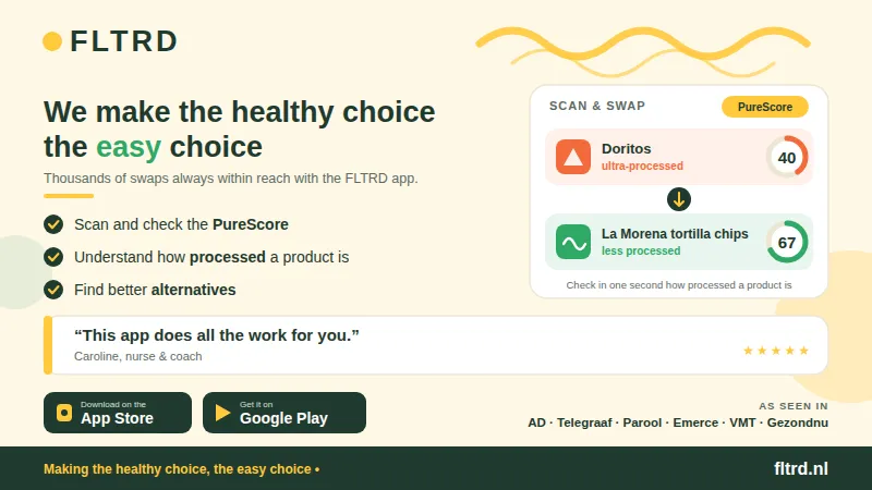 We make the healthy choice the easy choice” with a Doritos-to-tortilla-chips PureScore swap card.