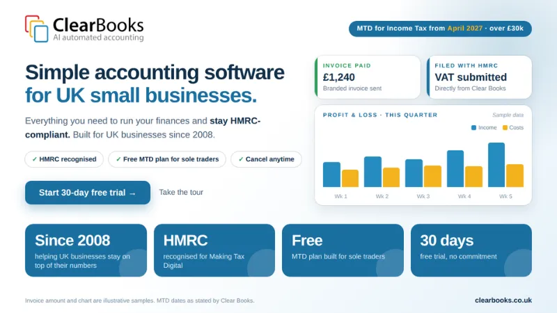 Clear Books: Best for Budget-Conscious Sole Traders